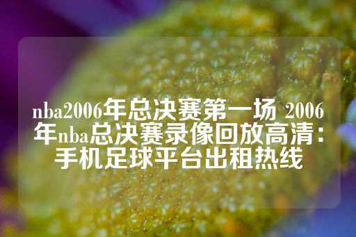 nba2006年总决赛第一场 2006年nba总决赛录像回放高清：手机足球平台出租热线