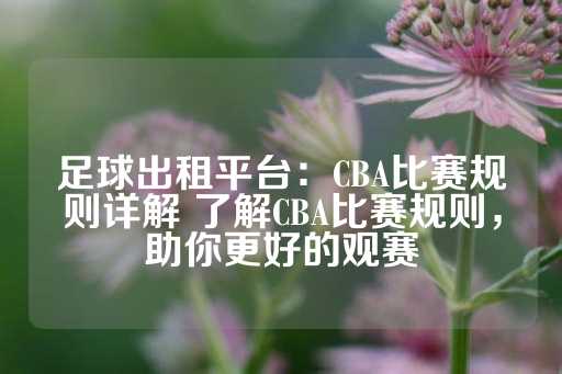 足球出租平台：CBA比赛规则详解 了解CBA比赛规则，助你更好的观赛