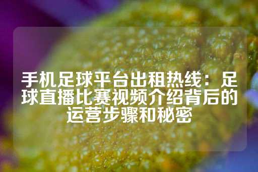 手机足球平台出租热线：足球直播比赛视频介绍背后的运营步骤和秘密-第1张图片-皇冠信用盘出租